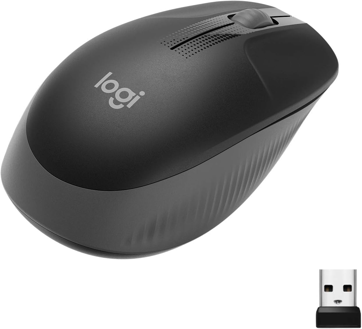Mouse sem fio Logitech M190 com Design Ambidestro de Tamanho Padrão, Conexão USB e Pilha Inclusa - Cinza: imagem adicional