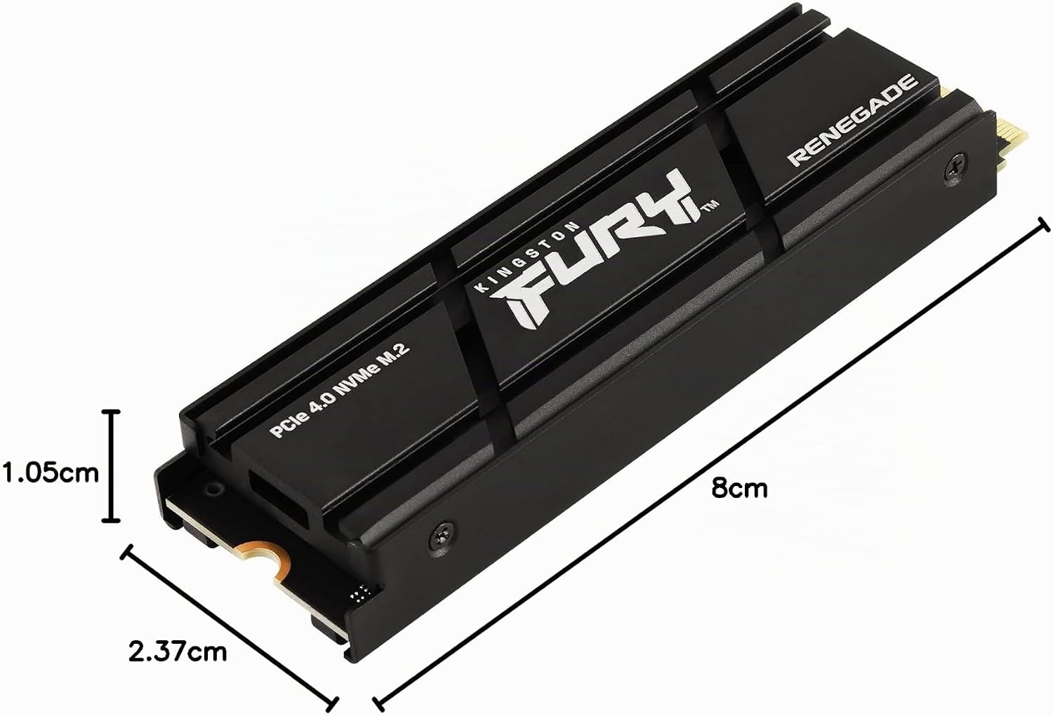 Kingston SSD interno para jogos Fury Renegade PCIe Gen 4.0 NVMe M.2 de 1 TB com dissipador de calor | Pronto para PS5 | Até 7300 MB/s | SFYRSK/1000G: imagem adicional