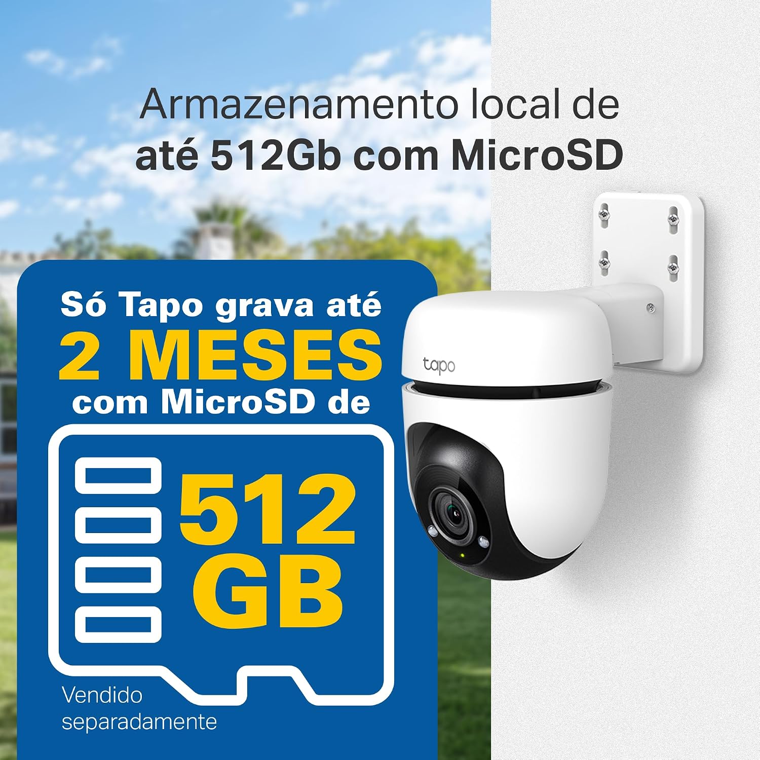 TP-Link Tapo C500 Câmera de Segurança Wi-Fi Externa 360°, Full HD 1080p, Visão Noturna Colorida de Até 30 m, Detecção de Pessoas, IP65, Áudio Bidirecional, Alexa e MicroSD de Até 512 GB: imagem adicional
