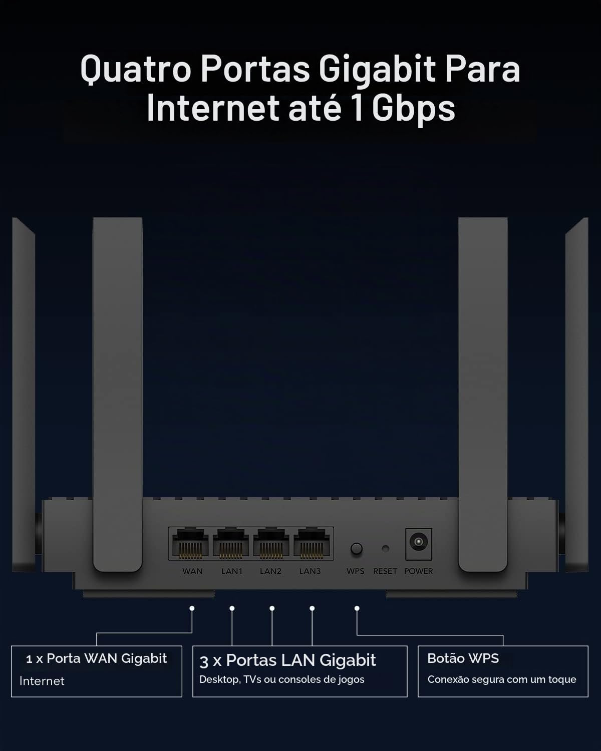 Roteador Cudy WR3000 Preto Mesh AX3000 Gigabit WiFi 6: imagem adicional
