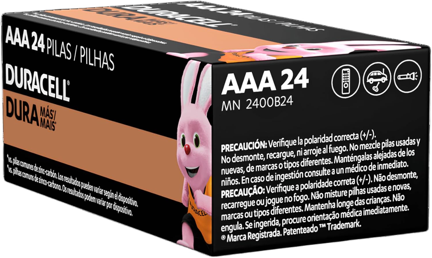 Duracell Pilhas Alcalinas AAA Palito Pack 24 Unidades – Dura Mais - Ideal para Controle de Videogame e Brinquedos: imagem adicional