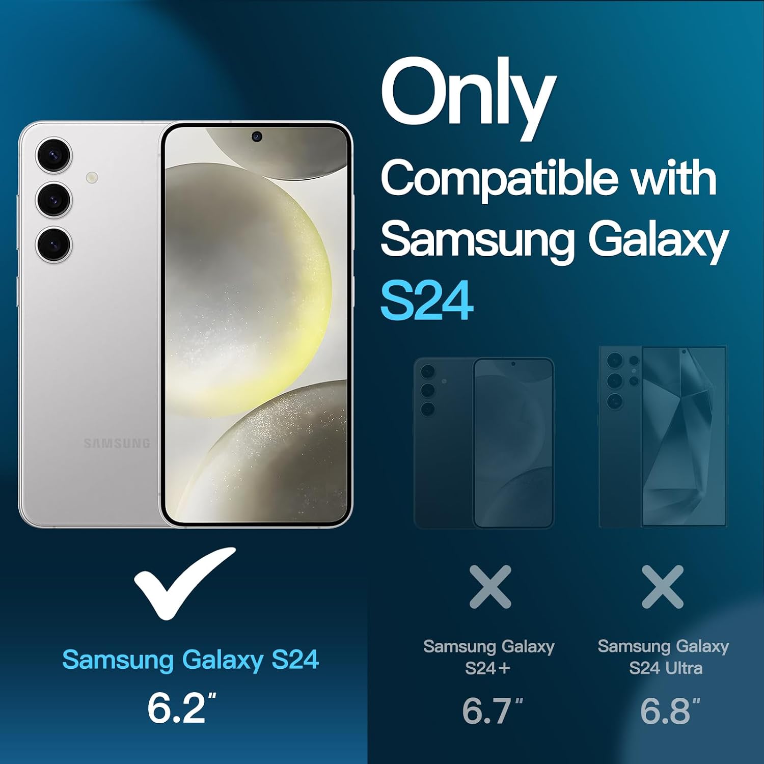 JETech Protetor de Tela para Samsung Galaxy S24, 3 Unidades