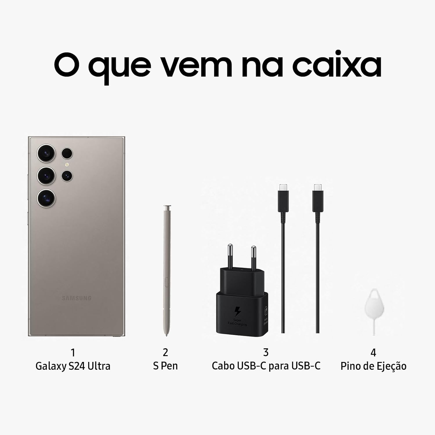 Smartphone Samsung Galaxy S24 Ultra, Galaxy AI, Selfie de 12MP, Tela de 6.8" 1-120Hz, 256GB, 12GB RAM - Titânio Cinza: imagem adicional