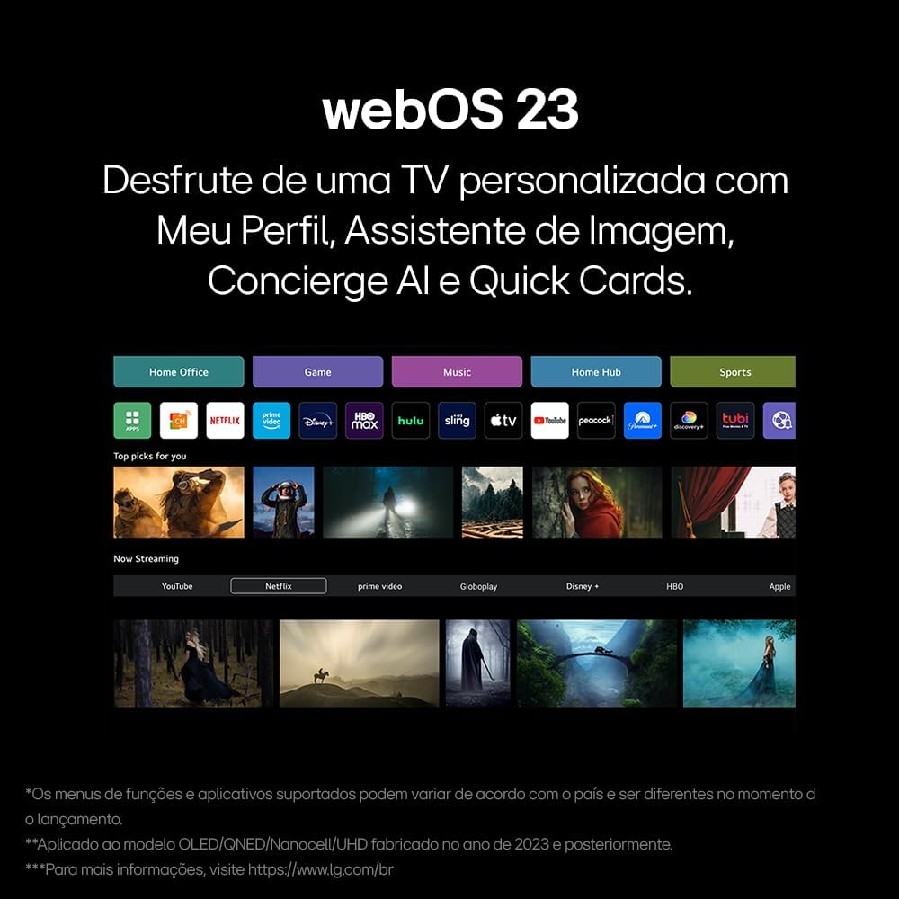 Smart TV 43" LG Full HD 43LR6700 Processador α5 Ger6 AI Alexa integrado LG Channels webOS 23 compatível com Controle Smart Magic: imagem adicional