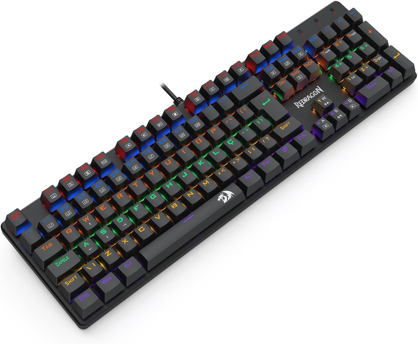 TECLADO MECÂNICO GAMER REDRAGON VALHEIM ILUMINAÇÃO RAINBOW PRETO SWITCH BROWN K608-R (PT-BROWN): imagem adicional