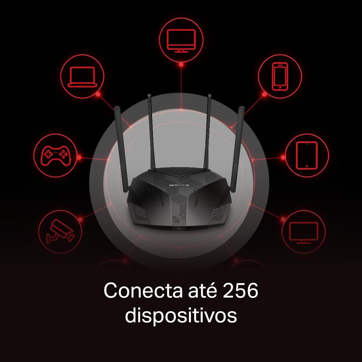 Mercusys MR80X V3 Roteador Wi-Fi 6 AX3000 Dual Band, 4 Portas Gigabit, 4 Antenas, EasyMesh, Cobertura de até 180 m² e Conexão para até 100 Dispositivos: imagem adicional