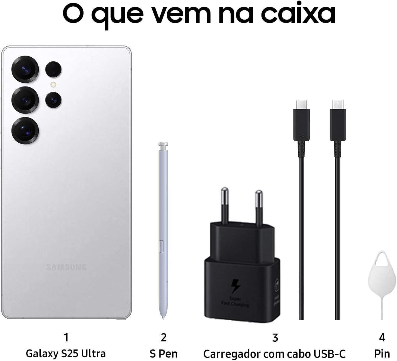 Celular Samsung Galaxy S25 Ultra 5G, 256GB, 12GB RAM, Câmera Quádrupla de 200+50+10+50, Tela Grande de 6.9", Titânio Preto: imagem adicional