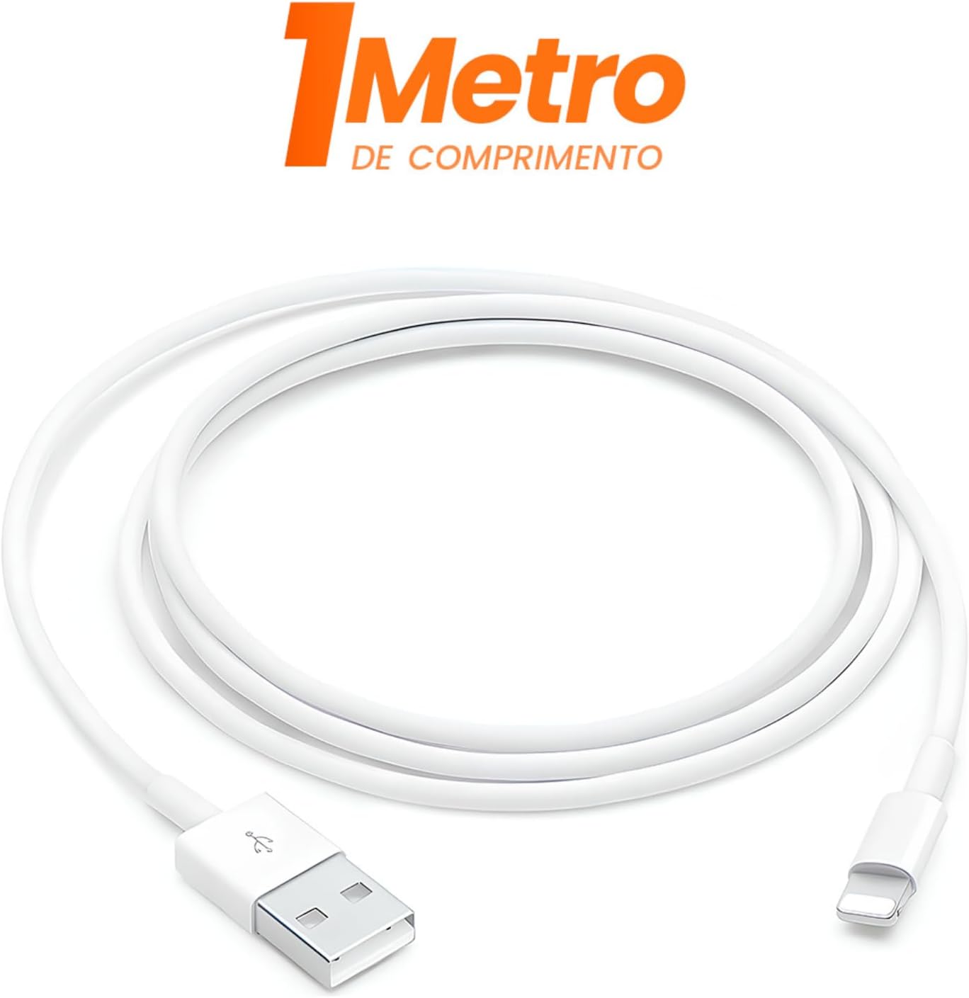 Cabo USB para Lightning Reforçado 1M, Compatível com iPhone 6 7 8 X Xs 11 Se 12 Xr 13 14 Pro Max – Carregamento Turbo e Transferência de Dados