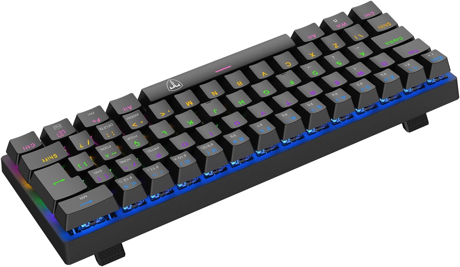 Teclado Mecânico Gamer T-Dagger Arena Iluminação Rainbow Preto 60% Switch Marrom T-TGK321-BR