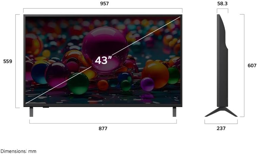 Smart TV LG UHD AI UA75 43 polegadas HDR10 Pro Processador α7 AI Ger 8 webOS 25
