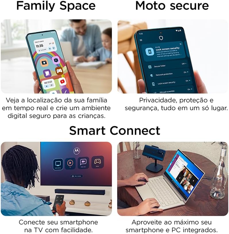 Smartphone Motorola Razr 60-256GB 12GB RAM+12GB Ram Boost Tela dobrável 6,9" pOLED e externa 3,6” Moto AI camera IP48 - Azul Marinho: imagem adicional