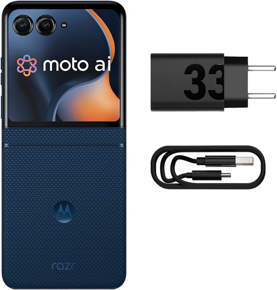 Smartphone Motorola Razr 60-256GB 12GB RAM+12GB Ram Boost Tela dobrável 6,9" pOLED e externa 3,6” Moto AI camera IP48 - Azul Marinho: imagem adicional