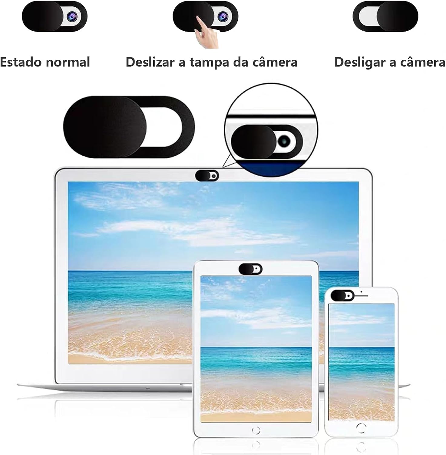 Capa para Macbook Air 13,6'' A2681(M2) 2022/A3113(M3) 2024/A3240(M4) 2025/(M5)2026, Com Película de Teclado, Película de Tela Hidrogel e Capa de privacidade para câmera (Transparente Cristalino): imagem adicional