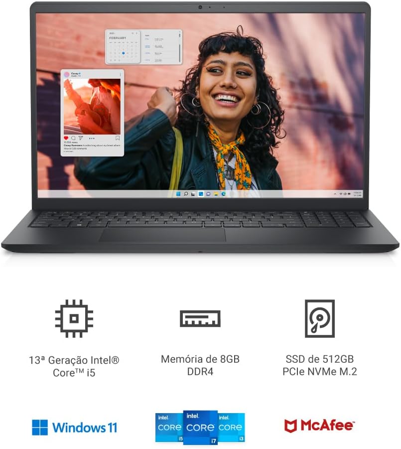 Notebook Dell 15 15-I1300-A30P, Intel Core i5-1334U, Windows 11 Home: imagem adicional