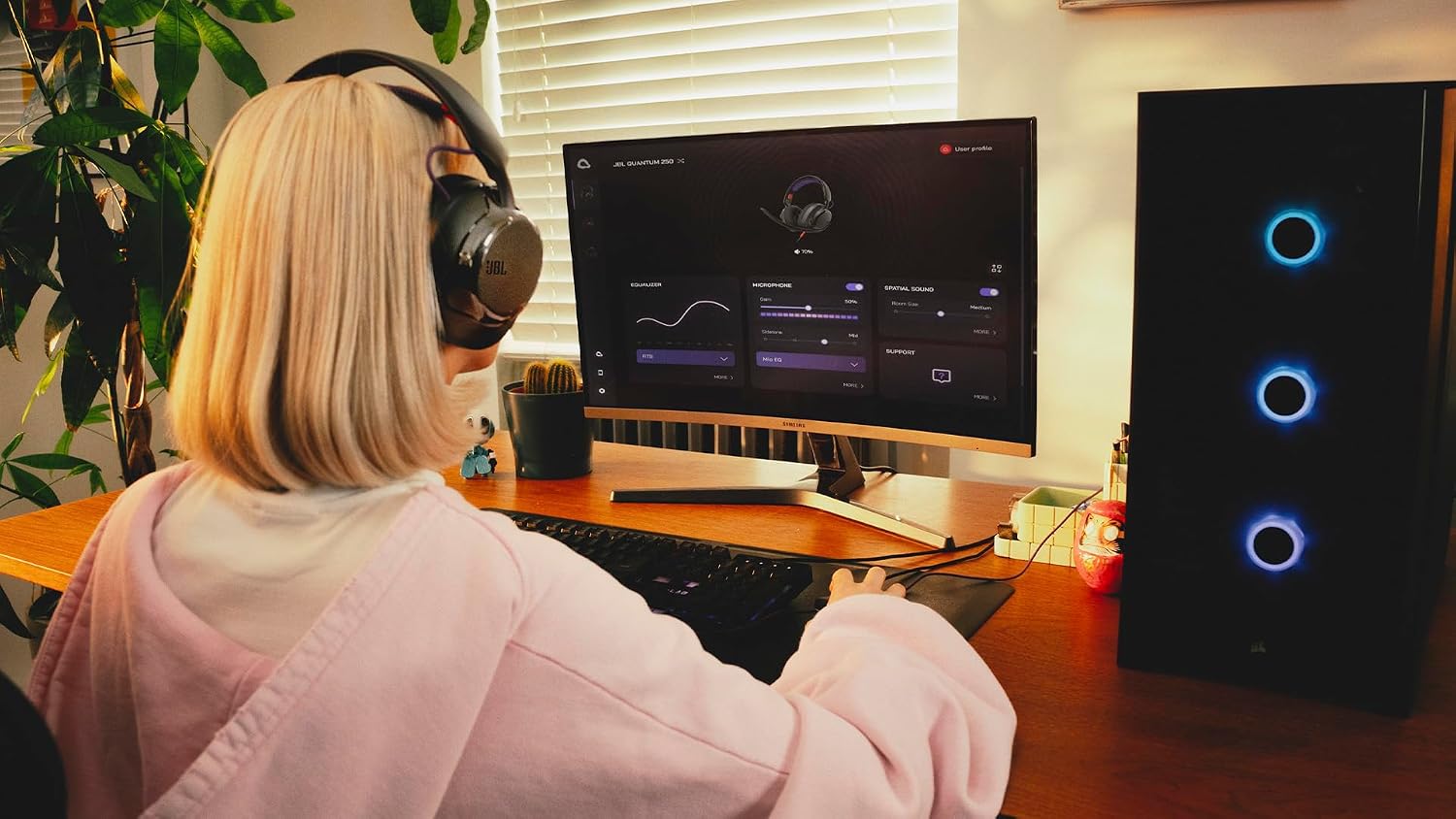 JBL, Fone de Ouvido Gamer, Headset, Quantum 250, Cancelamento de Ruído - Preto