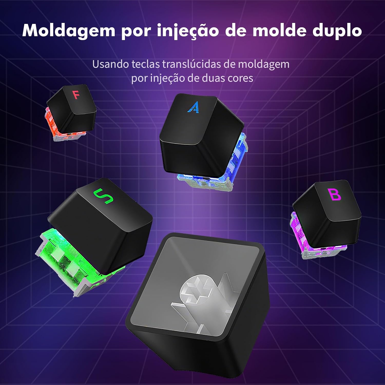 Teclado Gamer Mecanico, RGB, Switch Vermelho Hot-Swap, Anti-Ghosting, USB-C com Fio: imagem adicional