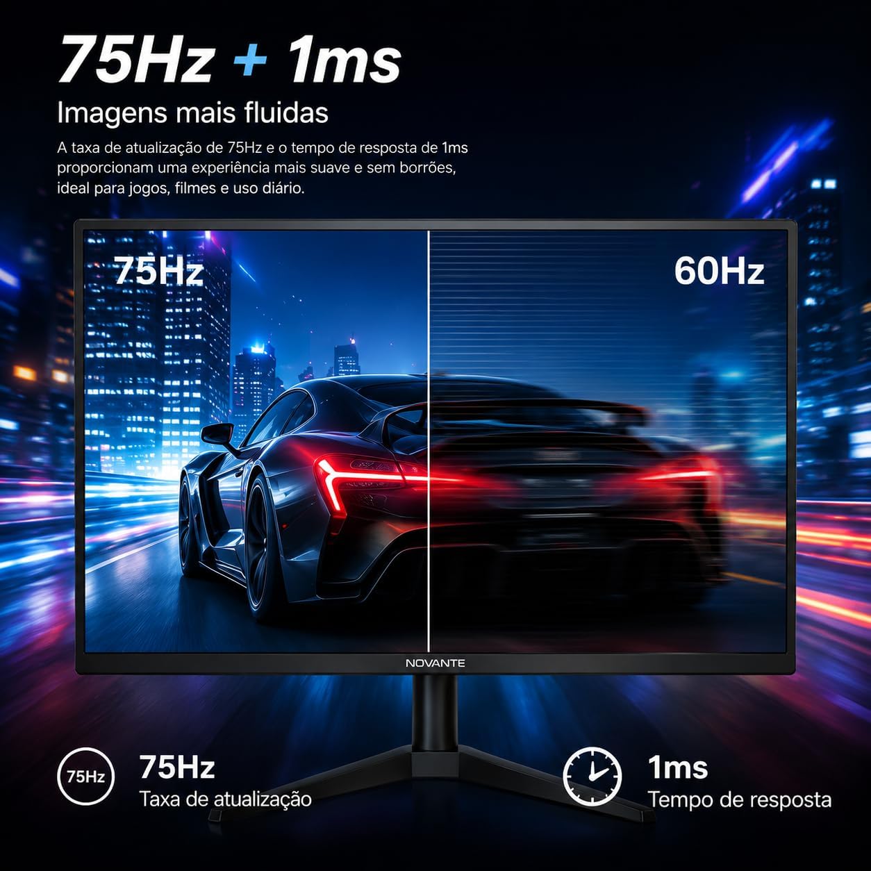 Monitor 21,5 Polegadas, Alto-falantes Integrados, Full HD 1920x1080, 100 Hz, 230cd/m², HDMI/VGA/3.55(110-240V): imagem adicional