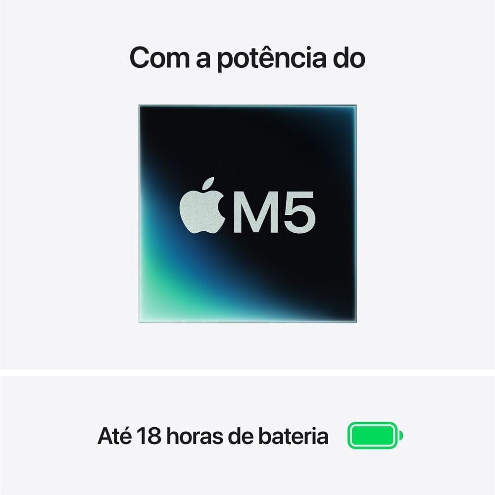 Apple 2026 MacBook Air (de 13 polegadas, Chip M5 da Apple com CPU de 10 núcleos e GPU de 10 núcleos., 16GB Memória unificada, 1 TB) - Estelar: imagem adicional