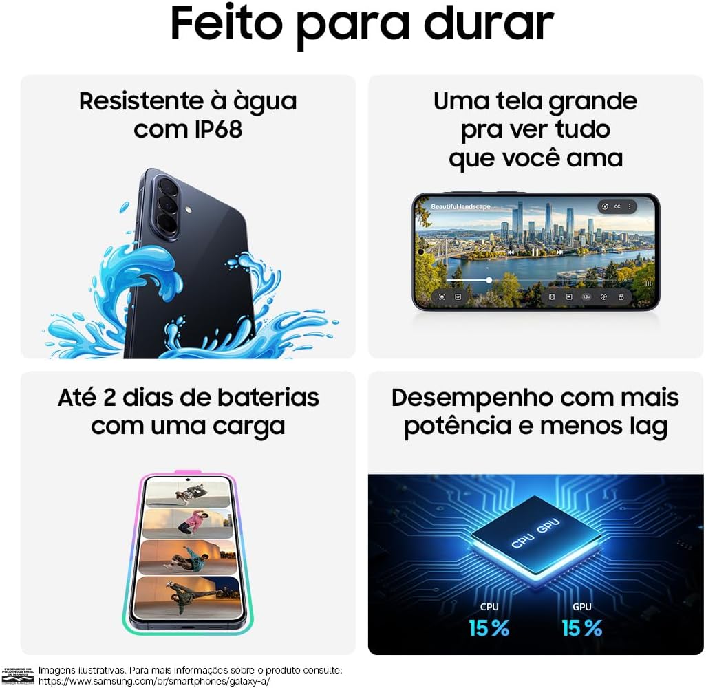 Celular Samsung Galaxy A57 5G 128GB, 8GB RAM, Câmera 50MP, IP68, Super AMOLED 6.7", Recursos AI (Azul Escuro): imagem adicional