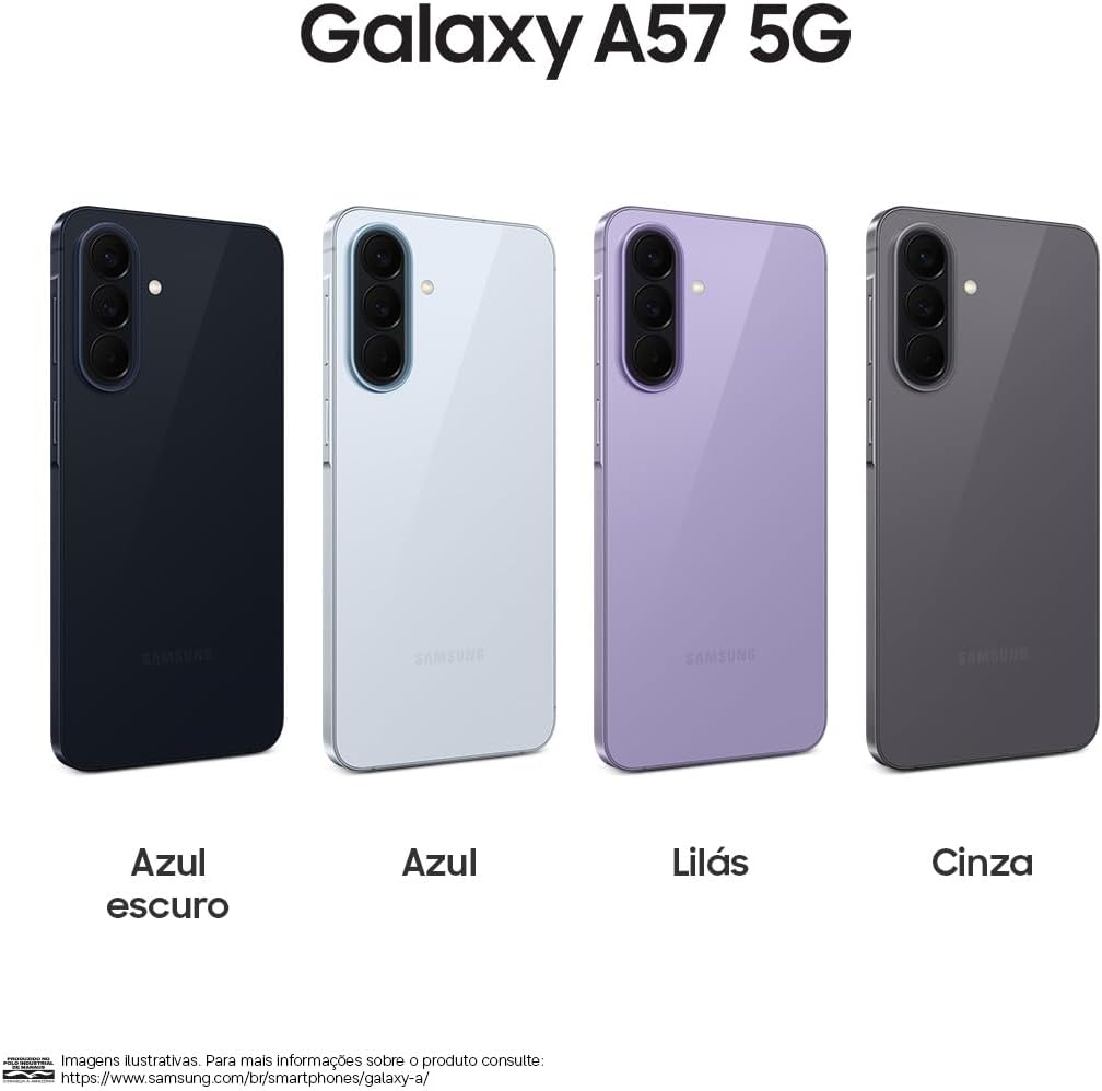 Celular Samsung Galaxy A57 5G 128GB, 8GB RAM, Câmera 50MP, IP68, Super AMOLED 6.7", Recursos AI (Azul Escuro): imagem adicional